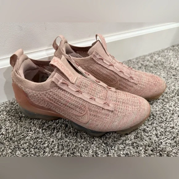 Nike Vapormax 2021 Flyknit pink oxford tennis shoes, women's size 8 READ - Picture 2 of 14